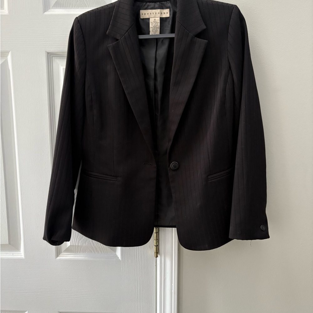 Apostrophe Charcoal Pinstripe Blazer